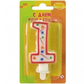 Свеча-цифра с клоуном "0".