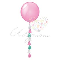Воздушный шар Шар с гирляндой Тассел (бело-розово-мятная)
