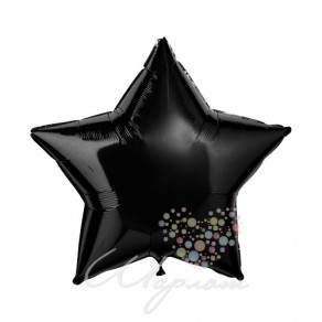 Воздушные шары Звезда BLACK (черная)