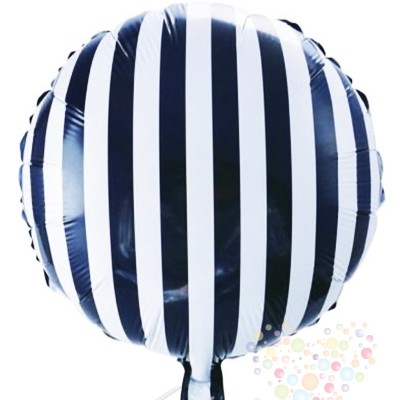 Воздушный шар Круг в полоску черно-белый