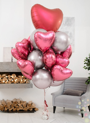 Воздушные шары Букет "Большая любовь" с сердцем джамбо