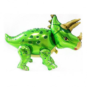 Воздушные шары Ходящий шар "Динозавр Трицератопс, Зеленый"