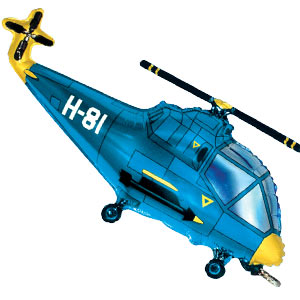 Воздушный шар Вертолет голубой
