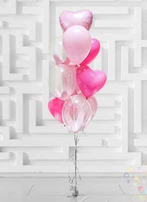 Воздушные шары Букет "Amore" нежно-розовый