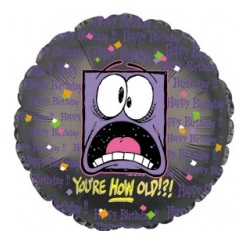 Воздушный шар Круг "С днем рождения"(Как ты постарел?)