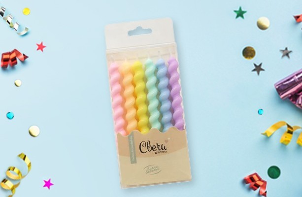 Свечи д/торта "Зефирная серия, Нежные цвета, Макарунс"