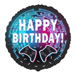 Воздушные шары Круг "С Днем Рождения!" (гейм-пати)