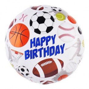 Воздушные шары Круг "С Днем Рождения" (спортивные мячи)
