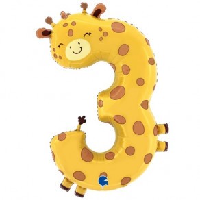 Воздушные шары Воздушный шар цифра 3 Жирафик