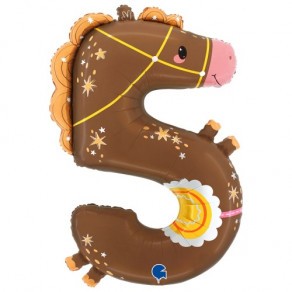 Воздушные шары Воздушный шар цифра 5 Лошадка