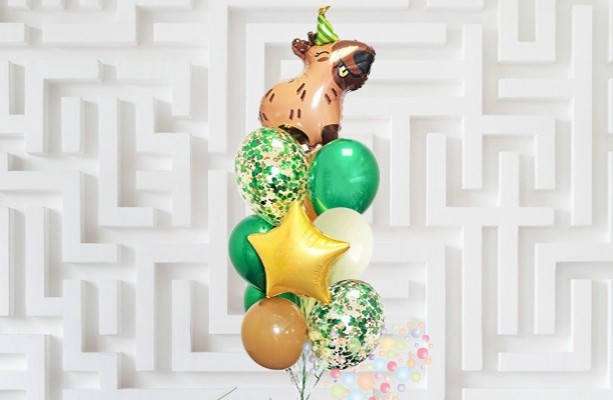 Воздушный шар Букет "Капибара" ( без оракала)