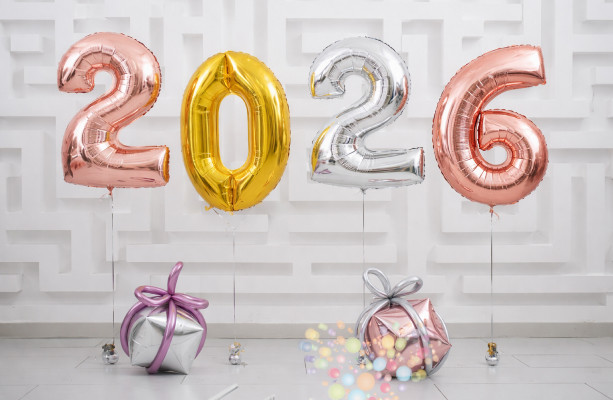 Гелевые цифры 2026 на грузиках ( цвет на выбор)