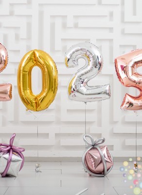 Воздушные шары Гелевые цифры 2025 на грузиках ( цвет на выбор)