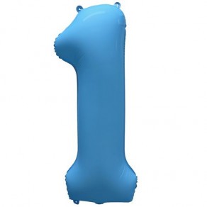 Воздушные шары Шар-цифра Синий Неон (на выбор)
