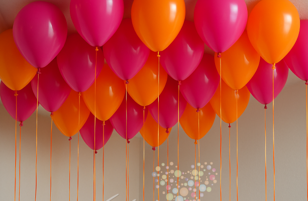 Воздушный шар Шарики под потолок в гамме "Тропический закат"