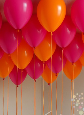 Воздушные шары Шарики под потолок в гамме "Тропический закат"