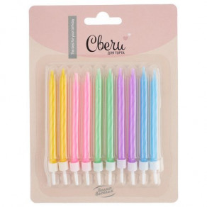 Воздушные шары Свечи д/торта "Яркие цвета"