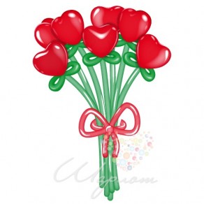Цветы-сердечки из воздушных шаров