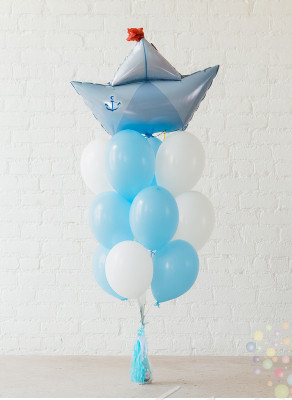 Воздушные шары Букет "Кораблик на волнах"