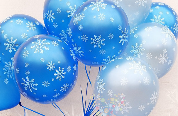 Воздушный шар Шарики-металлики под потолок "Снежинки" (1 штука)