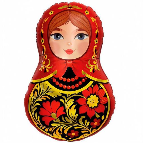 Воздушный шар Фигура Матрешка Хохлома