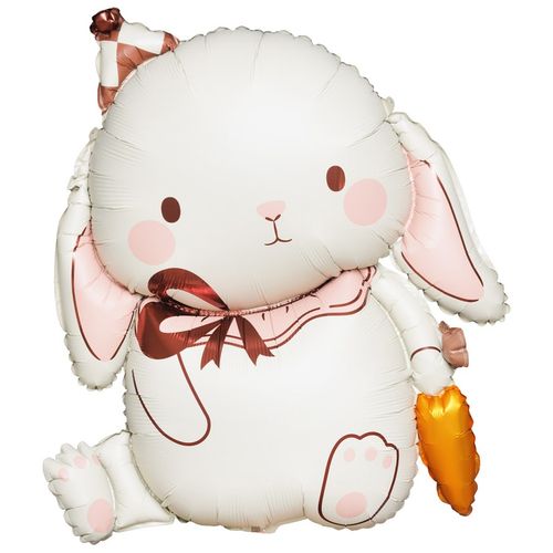 Воздушный шар Фигура Зайка в колпачке и с морковкой