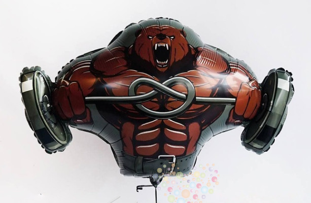 Воздушный шар Фигура Медведь качок