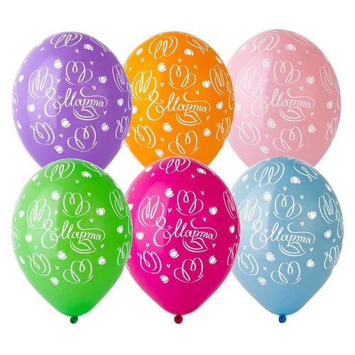 Воздушный шар Шарики под потолок "8 Марта, белые Тюльпаны"