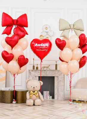 Воздушные шары Красный бархат (Большой сет №1)