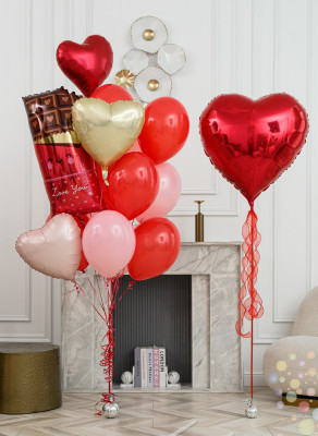 Воздушные шары Любовь в шоколаде (Средний сет №1)