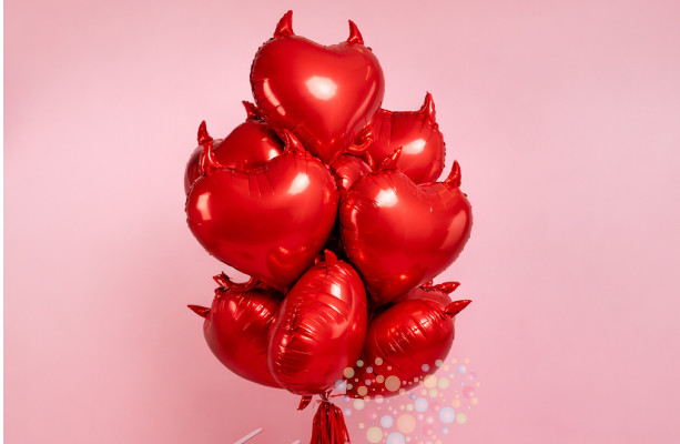 Воздушный шар Букет "Любимому чертёнку"