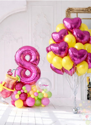 Воздушные шары Сет "Шикарное настроение на 8 марта"