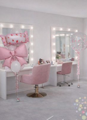 Воздушные шары Оформление салона красоты сетом из шаров "Зефирная весна"