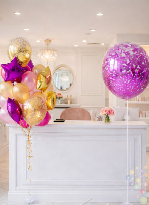 Воздушные шары Оформление салона красоты сетом из шаров "Девичий восторг"