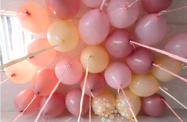 Воздушный шар Набор шаров под потолок "Пудровая вуаль" (21 штука)