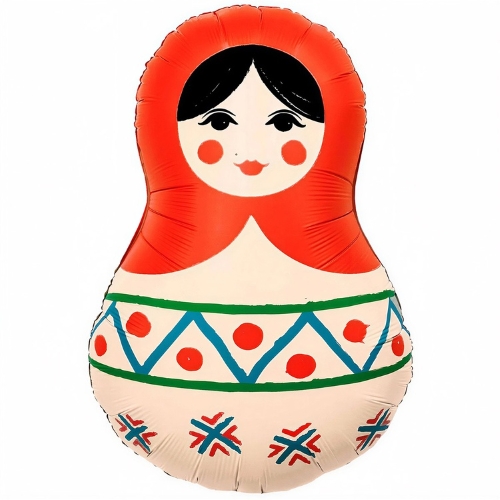 Воздушный шар Фигура Матрешка Русские узоры