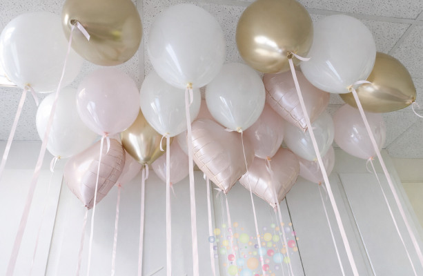 Воздушный шар Набор шаров под потолок "Молочно-розовый закат" (22 штуки)