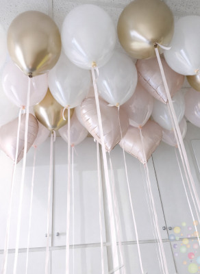 Воздушные шары Набор шаров под потолок "Молочно-розовый закат" (22 штуки)