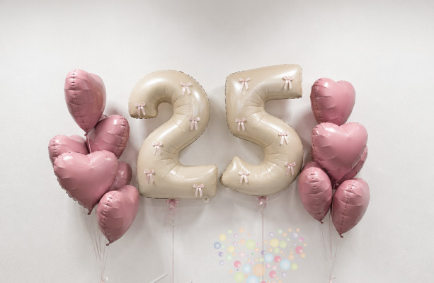 Воздушный шар Сет "Праздничный: шампань и пудра"