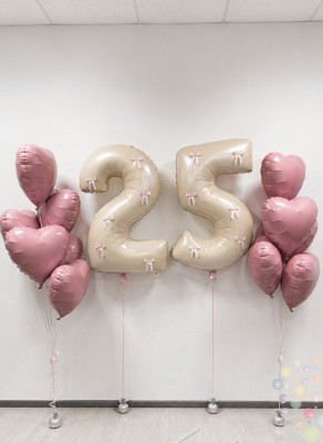 Воздушные шары Сет "Праздничный: шампань и пудра"