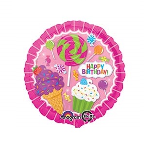 Воздушный шар Круг "С Днем рождения" (Лавка сладостей)