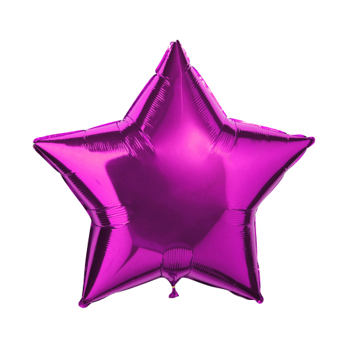 Воздушный шар Звезда темно-розовая (пурпурная)