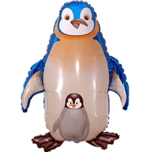 Воздушный шар Пингвин синий