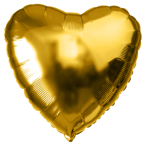 Воздушный шар Сердце Золотое большое