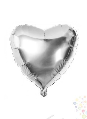 Воздушные шары Сердце Серебряное большое