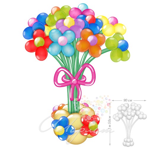 Воздушный шар Букет из 15 цветов