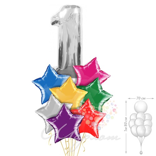 Воздушный шар Букет "Звездный день рождения"