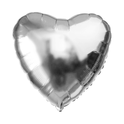 Воздушный шар Серебряное фольгированное сердце