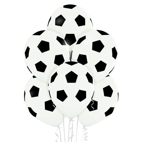 Воздушный шар Шарики под потолок "Футбольные мячи" (черно-белые)