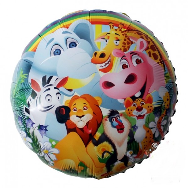 Воздушный шар Круг "Веселые зверюшки"